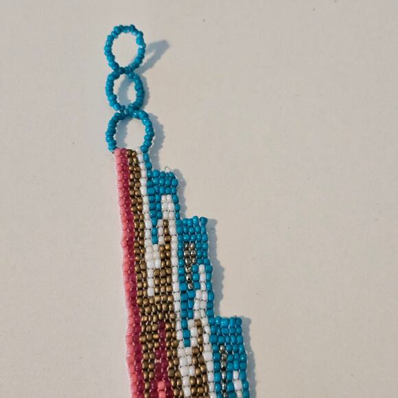 Bohemian Tribal Beaded Waterfall Necklace - Picture 4 of 5
